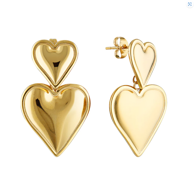 Alexandra Double Heart Earrings